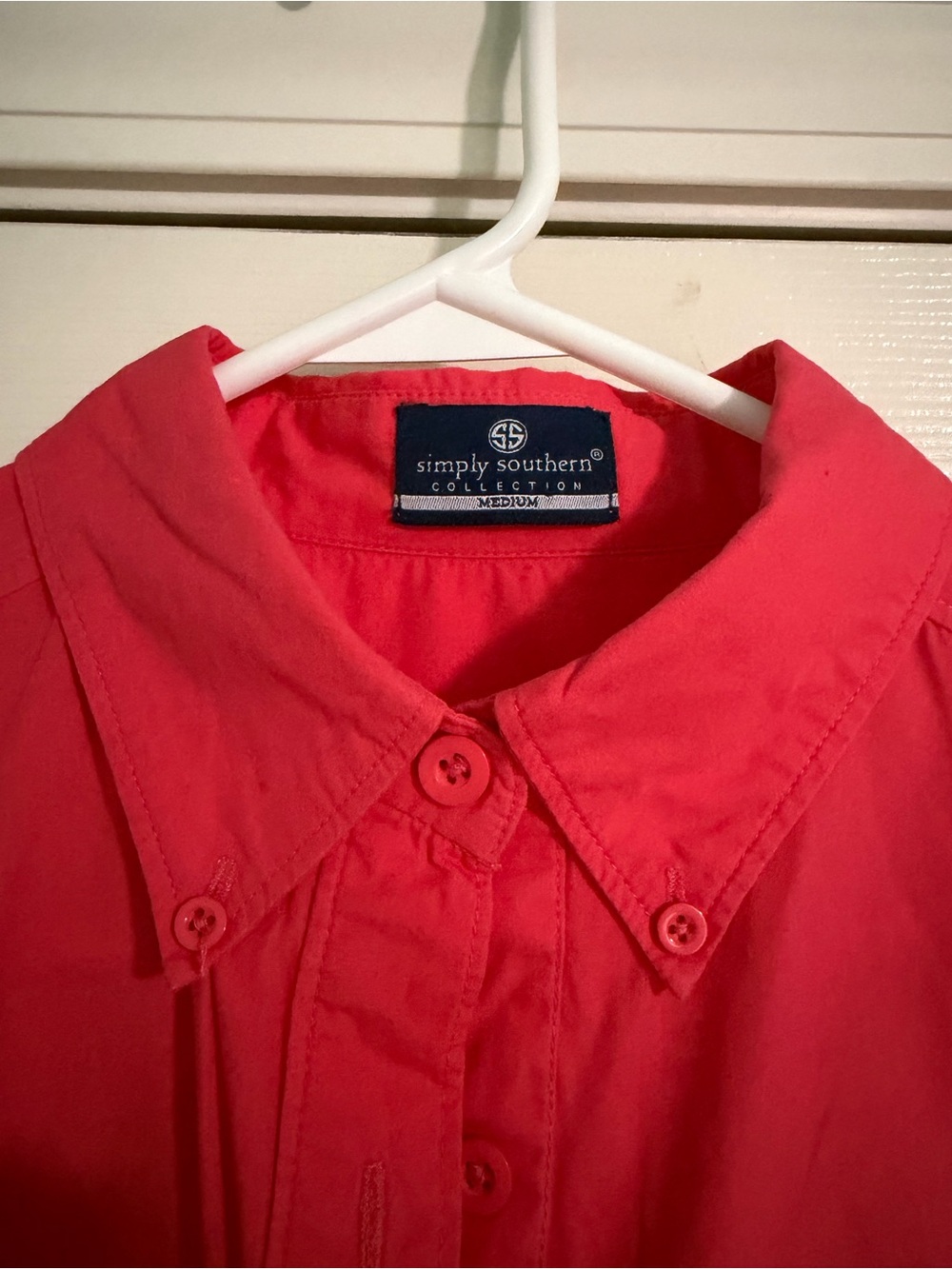 Simply Southern Bright Pink Lightweight Button-Up Shirt - Picture 4 of 11